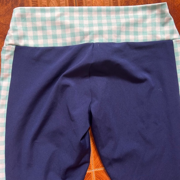 Lily Grace Blue Gingham Leggings Size Small - Picture 4 of 5